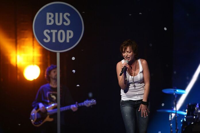 image Mahdi Rusza on stage for Hungary at Eurovision