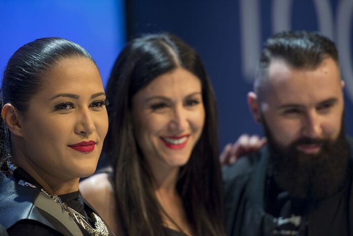 ESC2016_-_Bosnia_and_Herzegovina_Meet_&_Greet_02 Dalal & Deen feat. Ana Rucner and Jala at a Meet & Greet during the Eurovision Song Contest 2016 in Stockholm.