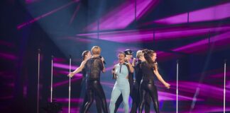Starting with the Finnish Sandhja representing Finland with the song "Sing It Away" during a rehearsal before the first semi final of the Eurovision Song Contest 2016 in Stockholm.
