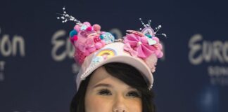 German deadwood Jamie-Lee at a press conference during the Eurovision Song Contest 2016 in Stockholm.