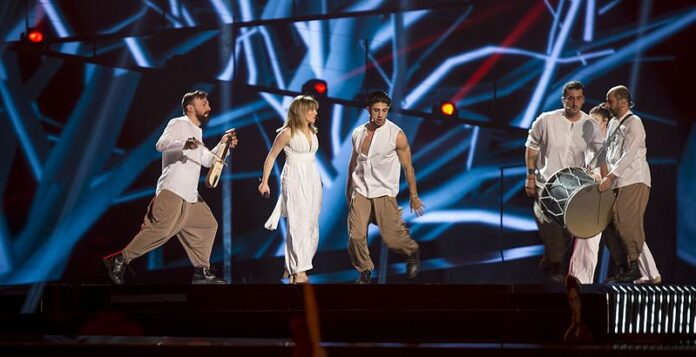 ESC2016_-_Greece_05 Argo representing Greece with the song "Utopian Land" during a rehearsal before the first semi final of the Eurovision Song Contest 2016 in Stockholm.