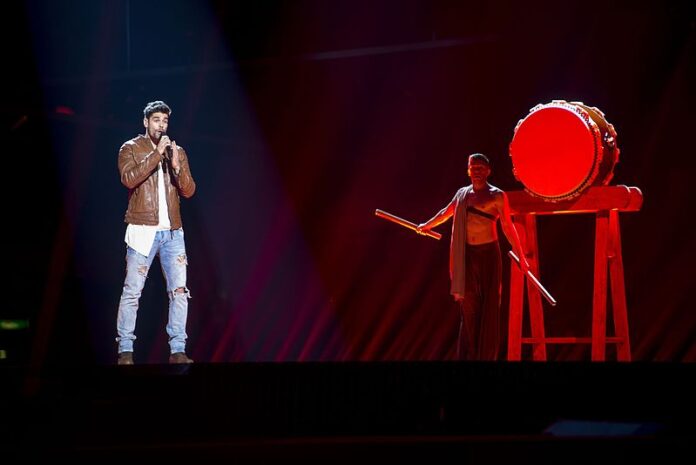 ESC2016_-_Hungary_04 Freddie representing Hungary with the song "Pioneer" during a rehearsal before the first semi final of the Eurovision Song Contest 2016 in Stockholm.