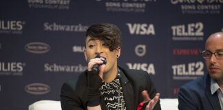 Israel’s sparkling star Hovi Star at a Meet & Greet during the Eurovision Song Contest 2016 in Stockholm.