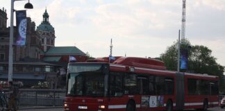 All plasticised up and nowhere to go…. Eurovision Bus
