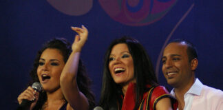 Elsewhere in Eurovisionia … AySel, Ruslana and Arash during the Eurovision Song Contest 2009