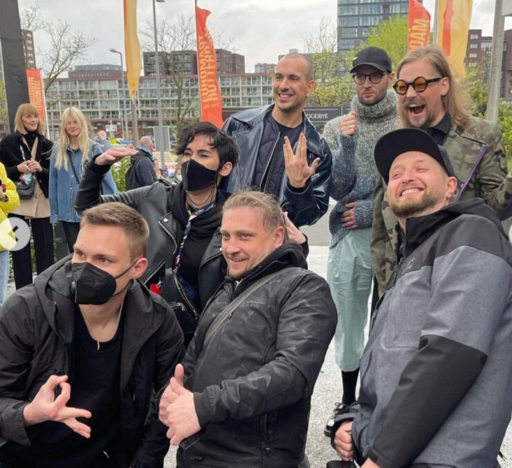 Latvia and Ukraine meet out and about in Rotterdam at the 2021 Eurovision Song Contest