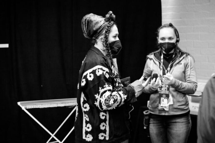 Russia EBU Manizha from Russia backstage for Eurovision 2021 at Rotterdam Ahoy