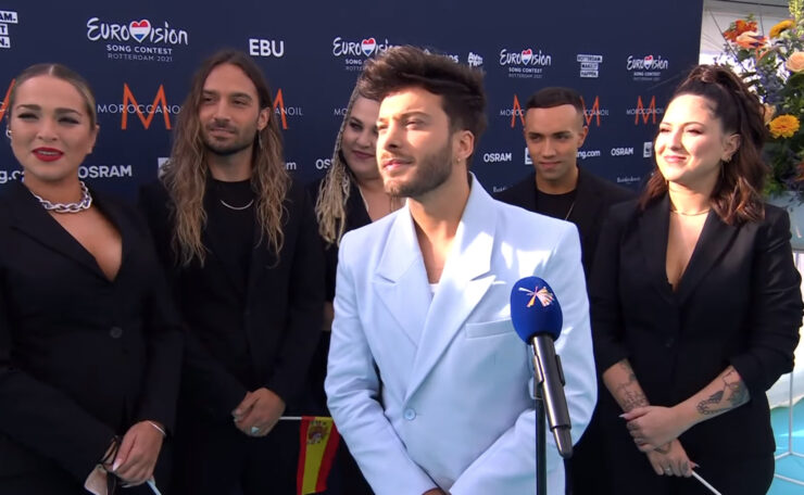Blas and backing team at Eurovision 2021