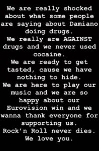 Maneskin Eurovision denial