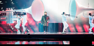 UK – embracing the moment James Newman, United Kingdom, Second Rehearsal, Rotterdam Ahoy, 15 May 2021 — EBU / Thomas Hanses