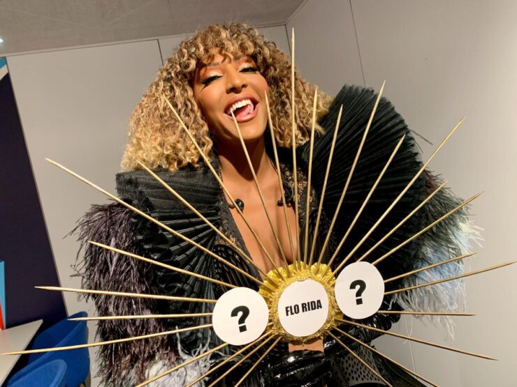 Senhit backstage at the Eurovision Song Contest in Rotterdam