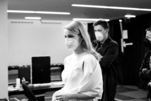 Ana Soklič from Slovenia backstage at Rotterdam Ahoy
