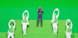 Greece – Still Chromakey issues here. Stefania, Greece, Second Rehearsal, Rotterdam Ahoy, 13 May 2021 — EBU / Andres Putting