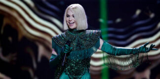 Latvia – Flash… ahhhhaaaaa – Saviour of the Universe? Samanta Tīna, Latvia, First Rehearsal, Rotterdam Ahoy, 11 May 2021 — EBU / Thomas Hanses