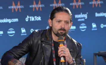 Bulgaria press conference – Are they Intelligent? Stoyan from IMP at his Eurovision press conference in Turin on 30 April