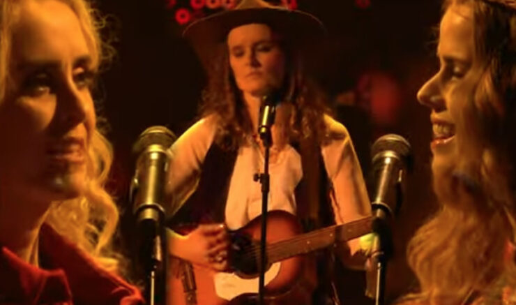 Systur at their second Eurovision rehearsal today in Turin