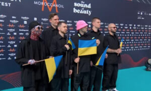 Kalush Orchestra at the Eurovision Turquoise Carpet in Turin