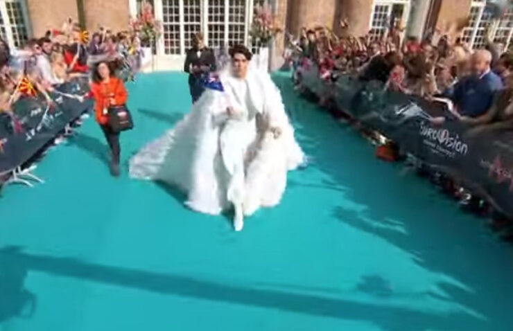 Sheldon Riley at the Eurovision Turquoise Carept in Turin