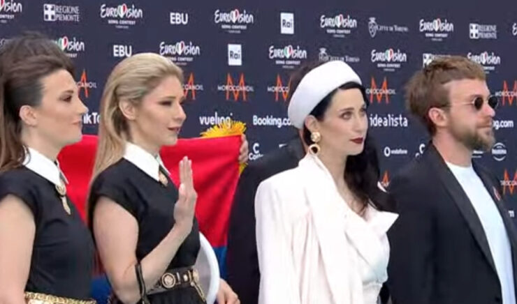 Konstrakta at the Eurovision Turquoise Carpet in Turin