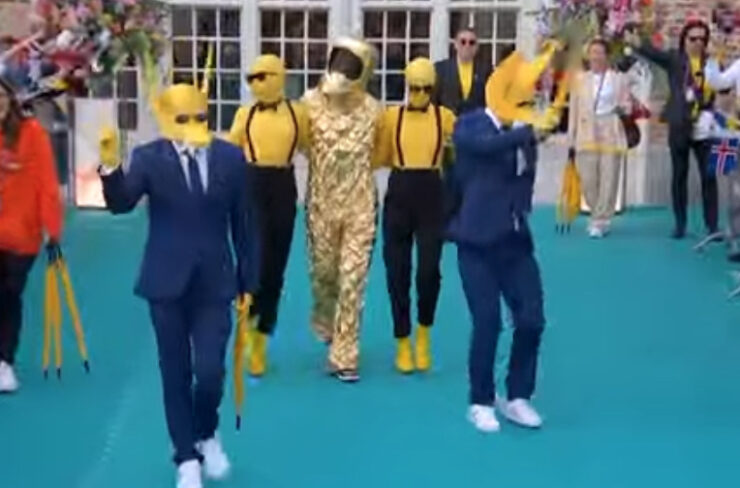 Subwoolfer at the Turquoise carpet for Eurovision in Turin