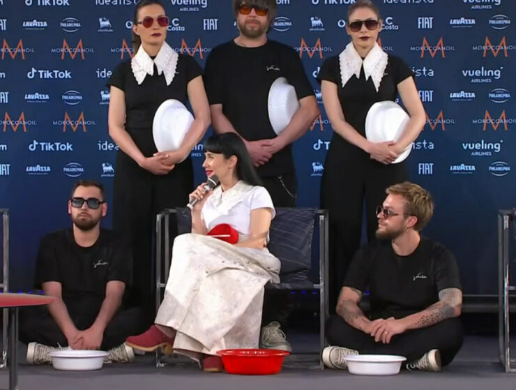 Konstrakta from Serbia during her first press meet and greet