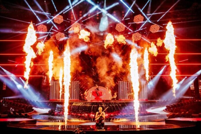 achille Achille Lauro at rehearsals for Eurovision 2022 in Turin