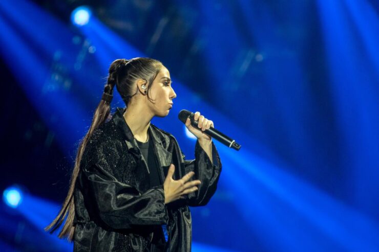 Andrea, singing her song Circles in Turin today