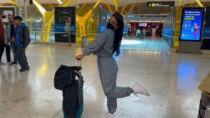 Chanel departs from Madrid for Eurovision