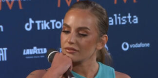 Cyprus is the last on stage today – fashionably late Andromache at her first Eurovision press conference