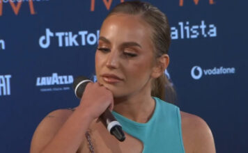 Cyprus is the last on stage today – fashionably late Andromache at her first Eurovision press conference