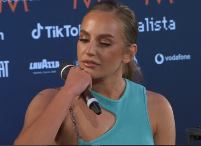 cyprus Andromache at her first Eurovision press conference