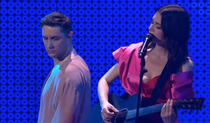 miaa Mia Dimšić is on stage for her second rehearsal of Guilty Pleasure