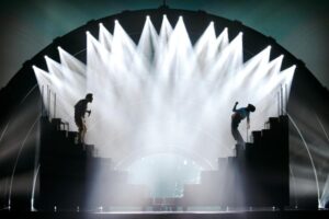 Nadir Rustamli from Azerbaijan rehearsed his song Fade To Black for the first time at the PalaOlimpico in Turin.