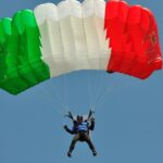 The entire country of Italy being dropped by parachute.