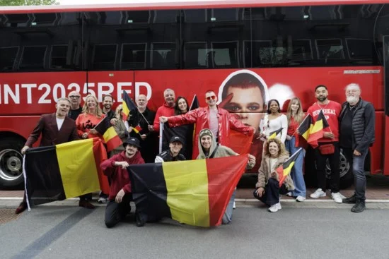 redseb Red Sebastian gets ready to hit the road for Eurovision in Belgium on a special bus